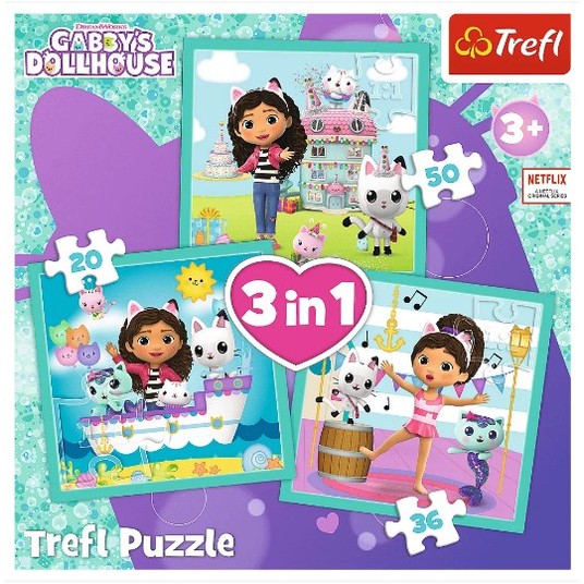 PUZZLE 3W1 AKTYWNOŚCI GABBI 34871 -zdjęcie numer 1