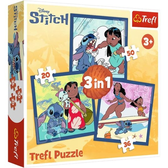 PUZZLE 3W1 CZAS ZE STITCHEM 34896 -zdjęcie numer 1