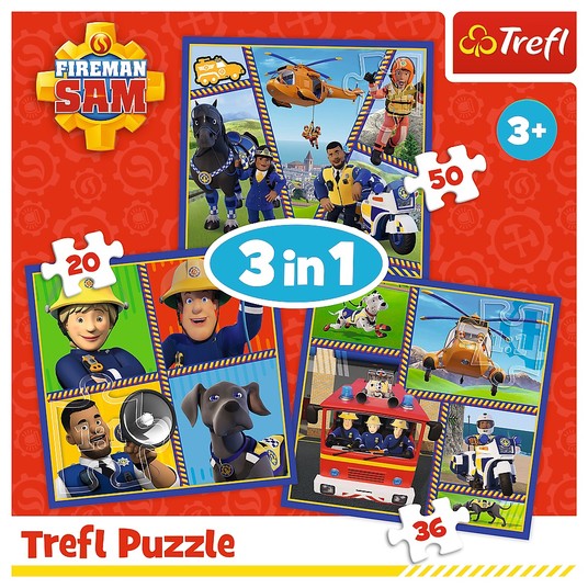 PUZZLE 3W1 DZIEŃ STRAŻAKA SAMA 34868 -zdjęcie numer 1