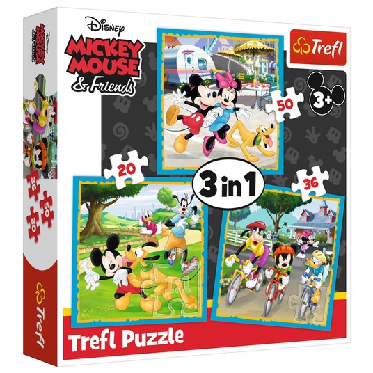 PUZZLE 3W1 MYSZKA MIKI Z PRZYJACIÓŁMI 34846 -zdjęcie numer 1