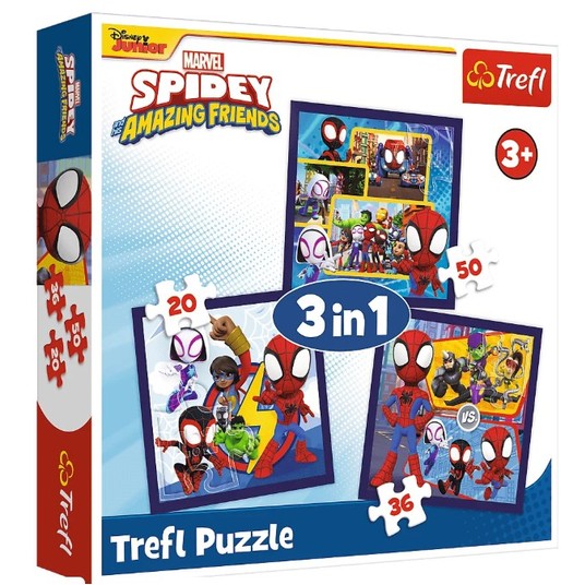 PUZZLE 3W1 PAJĄKI I DINOZAURY SPIDEY 34892 -zdjęcie numer 1