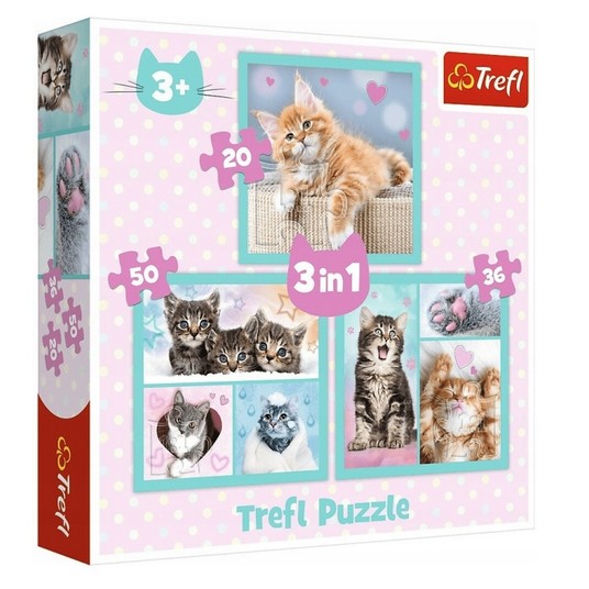 PUZZLE 3W1 SŁODKIE ZWIERZAKI 34862 -zdjęcie numer 1