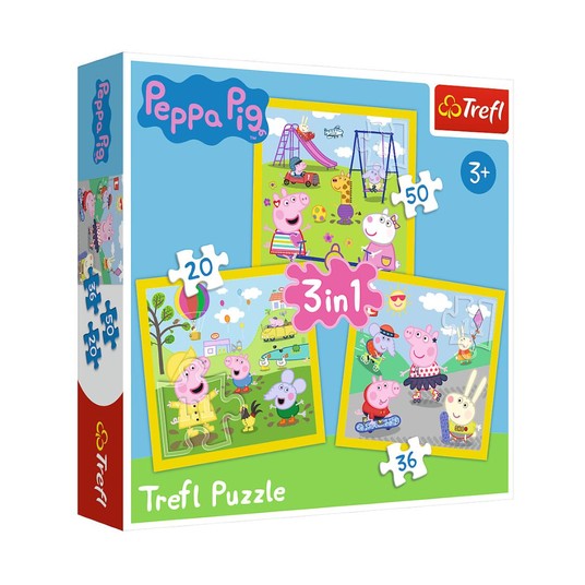 PUZZLE 3W1 WESOŁY DZIEŃ PEPPY 34849 -zdjęcie numer 1