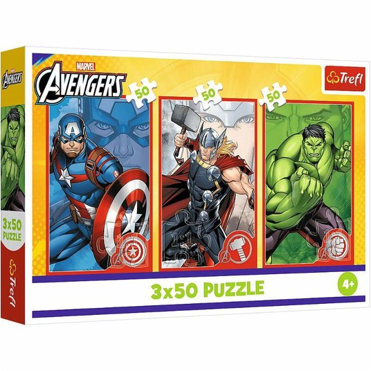 PUZZLE 3X50 TWÓJ BOHATER AVENGERS 34891 -zdjęcie numer 1