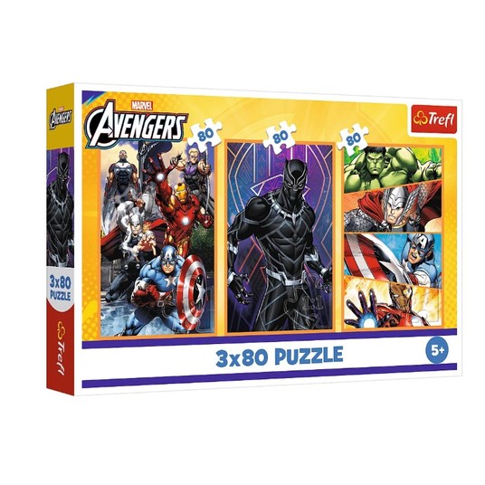 PUZZLE 3X80 DNI PEŁNE AKCJI AVENGERS 34883 -zdjęcie numer 1