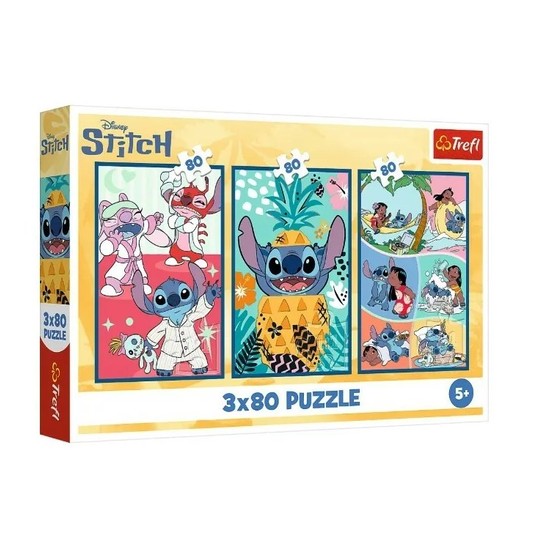 PUZZLE 3X80 ŚWIAT STITCHA 34885 -zdjęcie numer 1