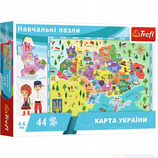 PUZZLE 44 EDUKACYJNE MAPA UKRAINY 15532 -zdjęcie numer 1