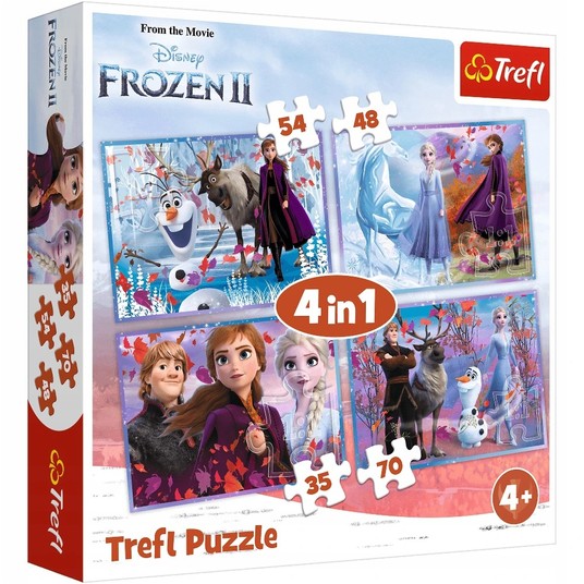 PUZZLE 4W1 FROZEN PODRÓŻ W NIEZNANE 34323 -zdjęcie numer 1