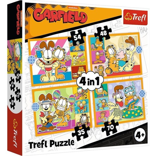 PUZZLE 4W1 GARFIELD KOCHA LAZANIĘ 34673 -zdjęcie numer 1