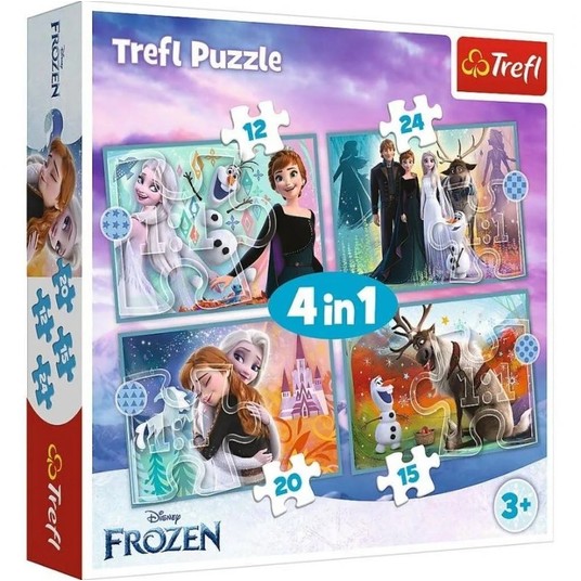 PUZZLE 4W1 NIEZWYKŁY ŚWIAT FROZEN 2 34381 -zdjęcie numer 1