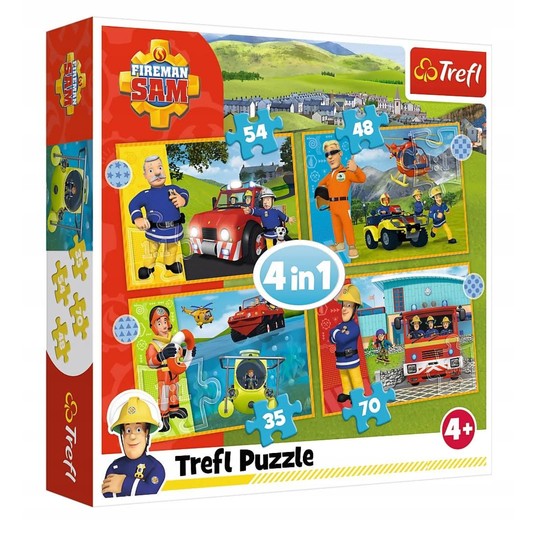 PUZZLE 4W1 ODWAŻNY STRAŻAK SAM 34387 -zdjęcie numer 1