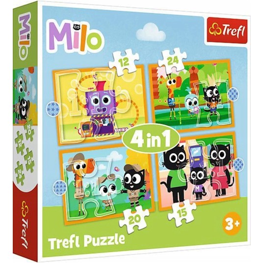 PUZZLE 4W1 POZNAJ MILO I JEGO PRZYJACIÓŁ 34654 -zdjęcie numer 1