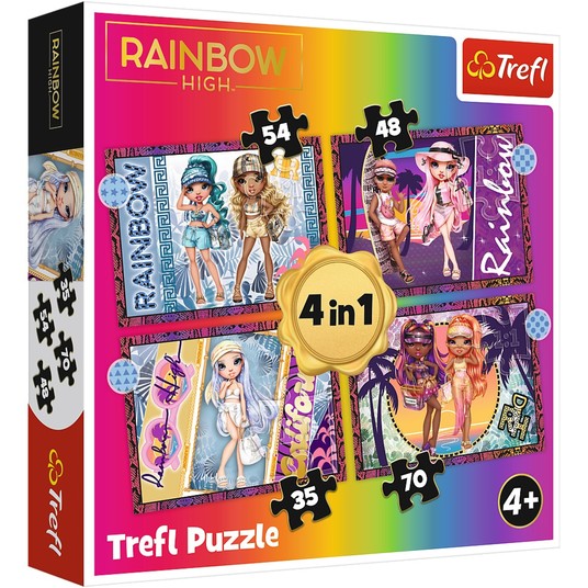 PUZZLE 4W1 RAINBOW HIGH MODNE LALECZKI 34614 -zdjęcie numer 1