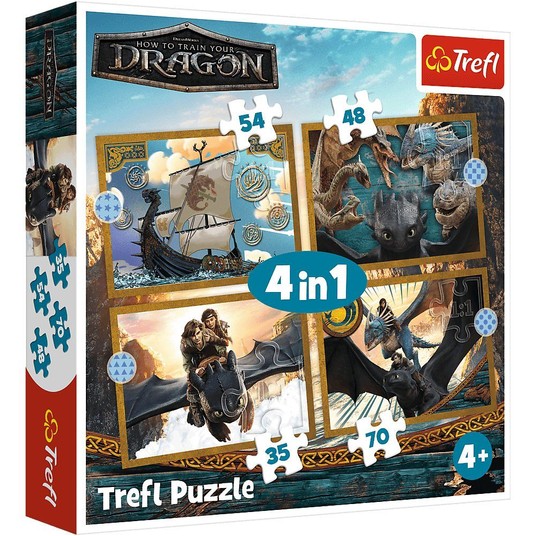 PUZZLE 4W1 SMOCZE DNI 34678 -zdjęcie numer 1