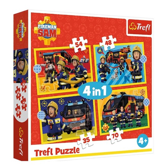 PUZZLE 4W1 STRAŻAK NA SYGNALE 34348 -zdjęcie numer 1