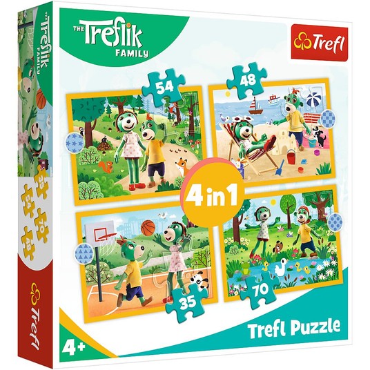 PUZZLE 4W1 TREFLIKI NA WAKACJACH 34623 -zdjęcie numer 1