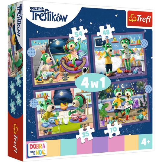 PUZZLE 4W1 TREFLIKI PRZED SNEM DOBRANOC 34399 -zdjęcie numer 1