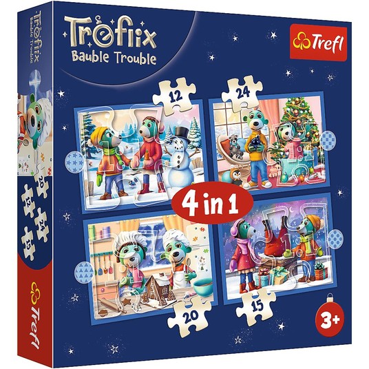 PUZZLE 4W1 U TREFLIKÓW PADA ŚNIEG 34657 -zdjęcie numer 1