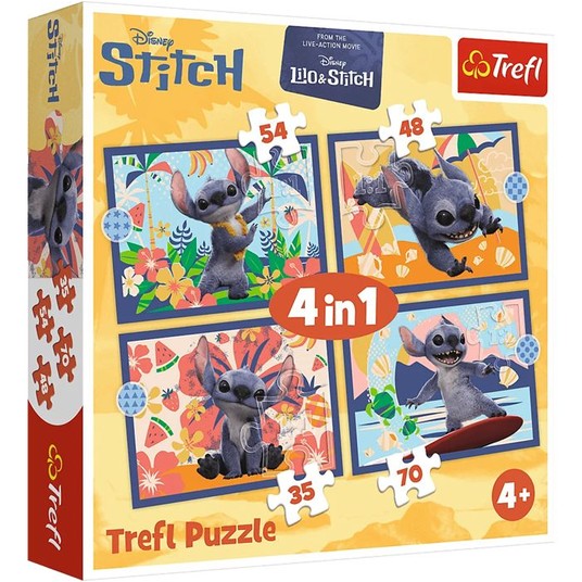 PUZZLE 4W1 WAKACJE NA HAWAJACH STITCH 34666 -zdjęcie numer 1