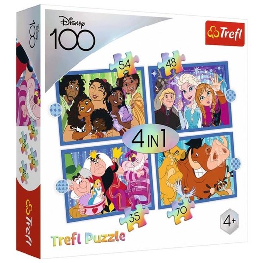 PUZZLE 4W1 WESOŁY SWIAT DISNEYA 34618 -zdjęcie numer 1