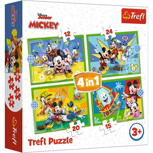PUZZLE 4W1 WŚRÓD PRZYJACIÓŁ/ MYSZKA MIKI 34616 -zdjęcie numer 1