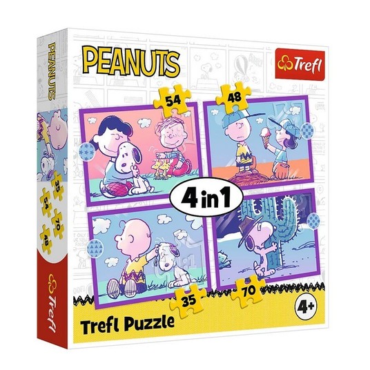 PUZZLE 4W1 ZE SNOOPYM JEST WESOŁO 34691 -zdjęcie numer 1