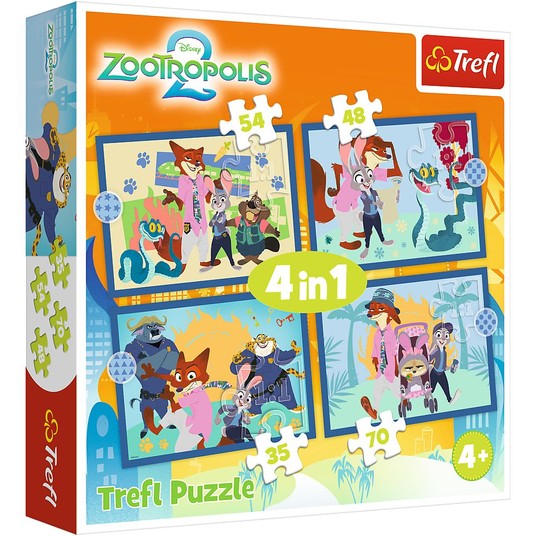 PUZZLE 4W1 ZOOTOPIA PEŁNA PRZYGÓD 34677 -zdjęcie numer 1