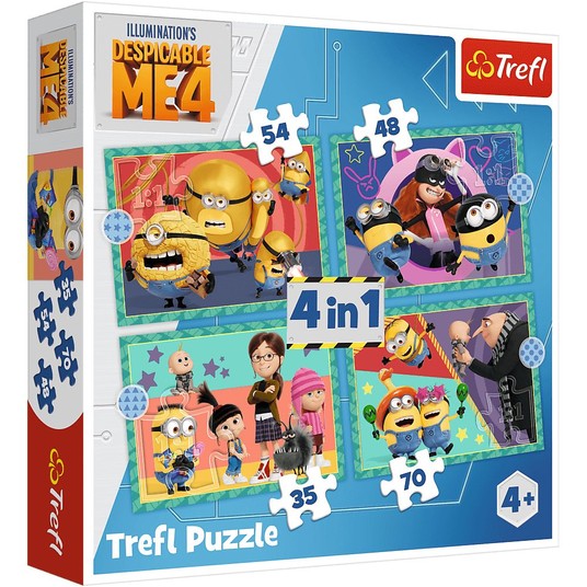 PUZZLE 4W1 ZWARIOWANE MINIONKI 34648 -zdjęcie numer 1