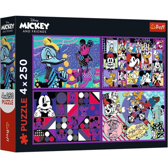 PUZZLE 4X250 SERIA PRZYGÓD MYSZKI MIKI 13308 -zdjęcie numer 1