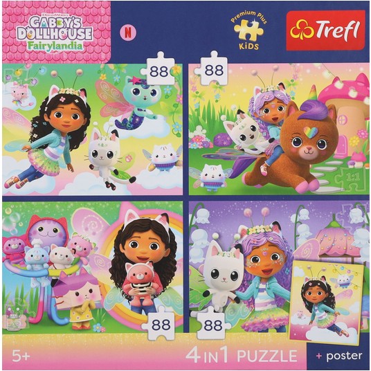 PUZZLE 4X88 PREMIUM KOCIE HARCE GABBY 34694 -zdjęcie numer 1