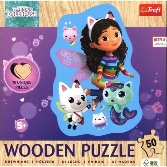 PUZZLE 50 DREWNIANE KONTUROWE WESOŁA GABBI 20260 -zdjęcie numer 1