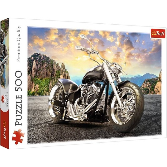 PUZZLE 500 CZARNY MOTOCYKL 37384 -zdjęcie numer 1