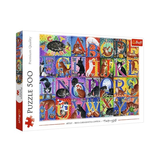 PUZZLE 500 KOCI ALFABET 37527 -zdjęcie numer 1