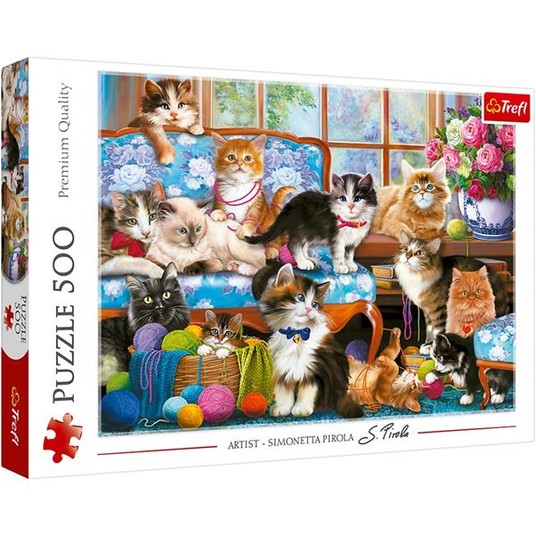 PUZZLE 500 KOCIA RODZINA 37425 -zdjęcie numer 1