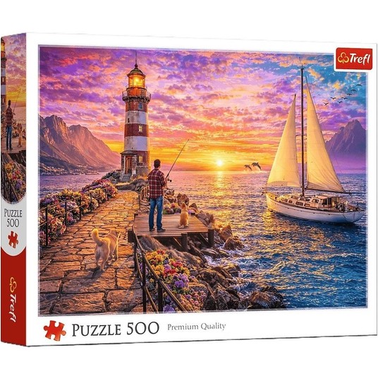 PUZZLE 500 LATARNIA O ZACHODZIE SŁOŃCA 37571 -zdjęcie numer 1