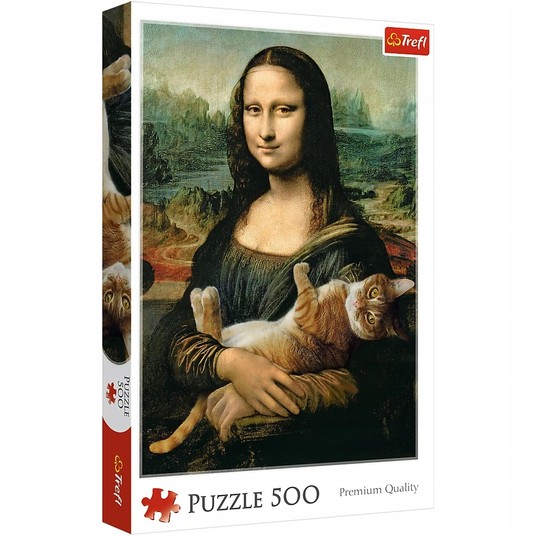 PUZZLE 500 MONA LISA I KOT MRUCZEK 37294 -zdjęcie numer 1