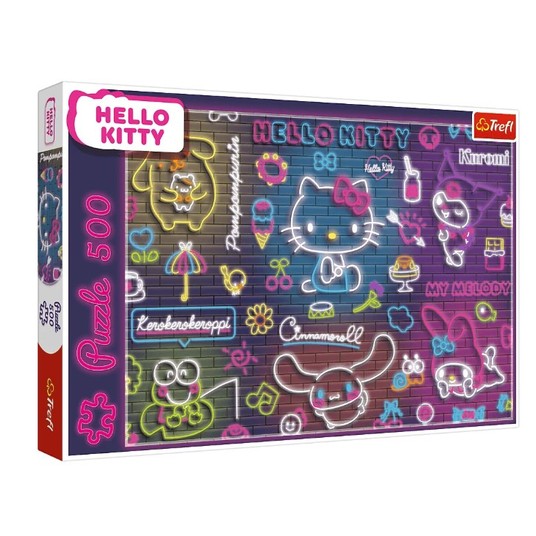 PUZZLE 500 NEON HELLO KITTY 37523 -zdjęcie numer 1