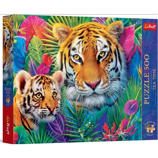 PUZZLE 500 PREMIUM TYGRYSY W DŻUNGLI 37625 -zdjęcie numer 1