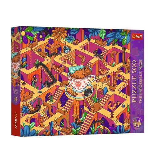 PUZZLE 500 PREMIUM WESOŁE JAMNIKI 37630 -zdjęcie numer 1