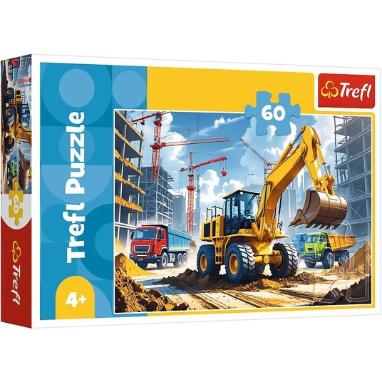 PUZZLE 60 TRAKTOR KOPARKO-ŁADOWARKA 17406 -zdjęcie numer 1