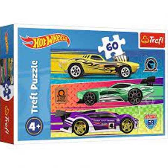 PUZZLE 60 WYŚCIG - MATTEL HOT WHEELS 17389 -zdjęcie numer 1