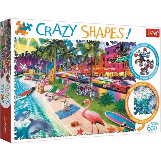 PUZZLE 600 CRAZY SHAPES PLAŻA W MIAMI 11132 -zdjęcie numer 1