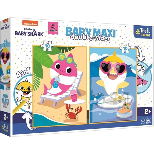 PUZZLE BABY MAXI 2X10 WESOŁY DZIEŃ REKINA 43005 -zdjęcie numer 1