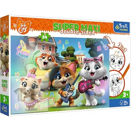 PUZZLE SUPER 24 MAXI RADOSNE KOTY 41011 -zdjęcie numer 1