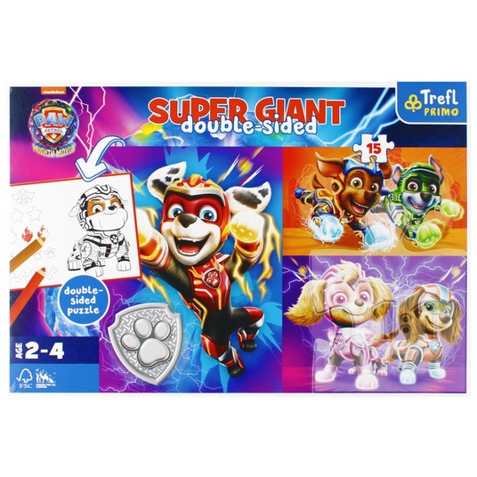 PUZZLE SUPER GIGANT 15 WSPANIAŁA DRUŻYNA PAW 42009 -zdjęcie numer 1