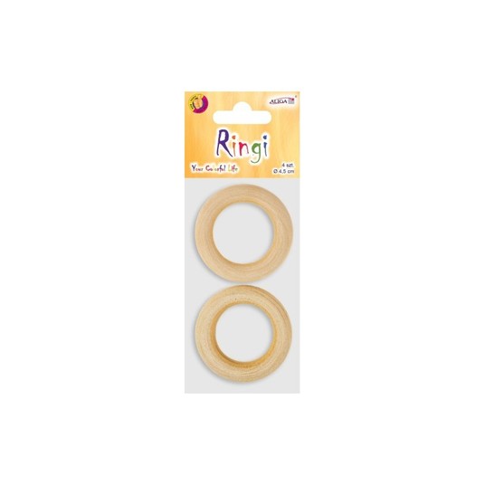 Ringi drewniane, rozm. 4,5 cm -zdjęcie numer 1