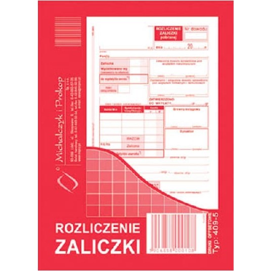ROZLICZENIE ZALICZKI 409-5 -zdjęcie numer 1