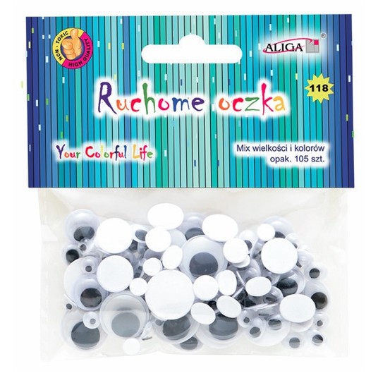 RUCHOME OCZKA OKRĄGŁE MIX 4678 -zdjęcie numer 1