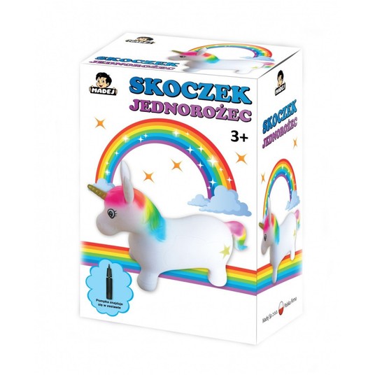 SKOCZEK JEDNOROŻEC 67X27X47CM POMPKA 23CM 0490 -zdjęcie numer 1