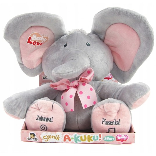 SŁONIK A KUKU RÓŻ 24CM PIOSENKA ZGADYWANKA 6492 -zdjęcie numer 1
